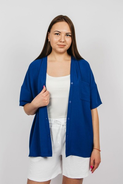 Рубашка женская 0630 - темно-синий (Н)
