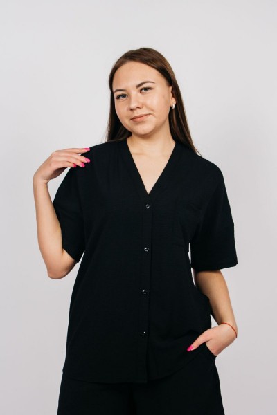 Рубашка женская 0630 - черный (Н)